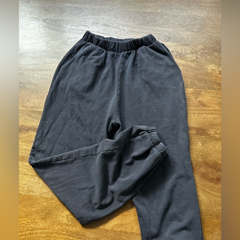 Zara 100% cotton washed gray sweatpants with pockets